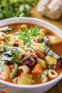 Minestrone Soup with Pasta, Beans and Vegetables